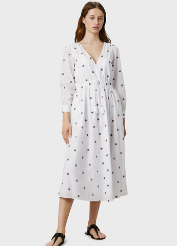 Білий кежуал сукня в стилі армпір Pepe Jeans з квітковим принтом