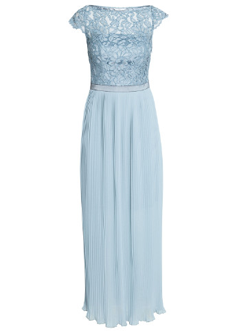 Голубое вечернее платье плиссированное H&M однотонное