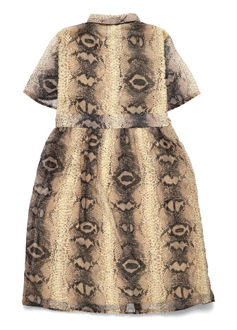 Бежевое кэжуал платье рубашка Pieces змеиный