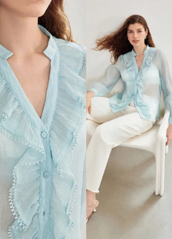Бірюзова блуза SHEIN