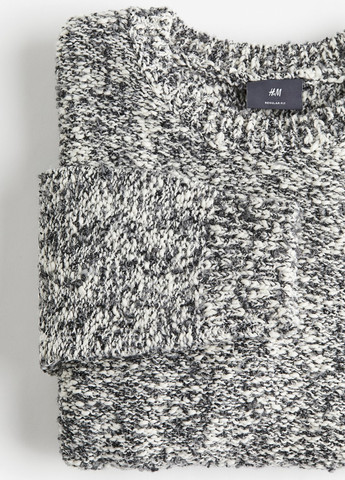 Черно-белый зимний свитер джемпер H&M