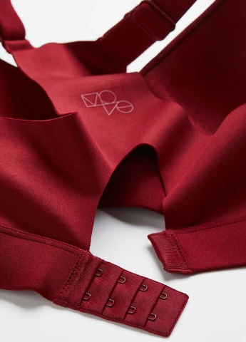 Бордовий топ бюстгальтер H&M без кісточок поліамід