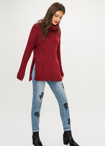Бордовый демисезонный свитер befree