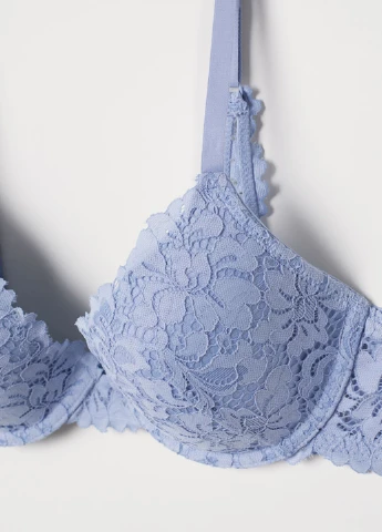 Блакитний бюстгальтер H&M з кісточками поліамід