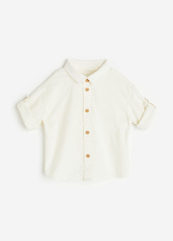 Кремовая кэжуал рубашка однотонная H&M