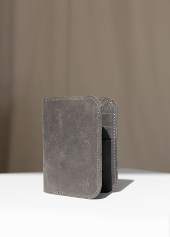 Компактный кошелек ручной работы серого цвета из натуральной винтажной кожи Boorbon (253582659)