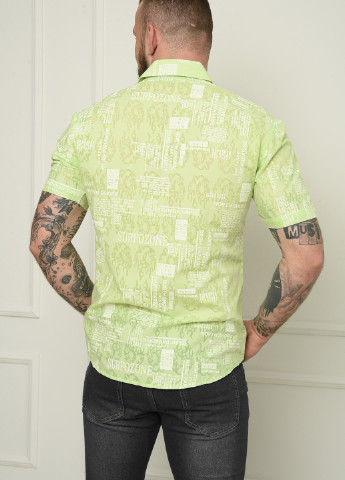 Зеленая кэжуал рубашка с надписями Let's Shop