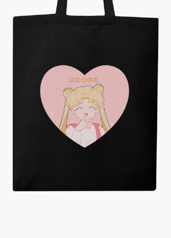 Еко сумка шоппер біла Місяць Кішка Сейлор Мун (anime Sailor Moon Cats) (9227-2922-BK-1) екосумка шопер 41*35 см MobiPrint (224806119)
