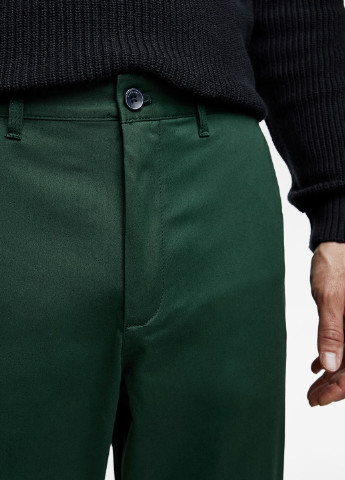 Зеленые кэжуал демисезонные прямые брюки Zara