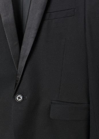 Піджак H&M однотонний чорний кежуал поліестер