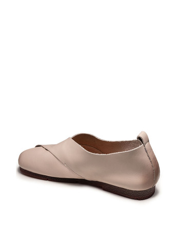 Жіночі балетки Juvkel | бежеві однотонні без декору натуральна шкіра (292849985)