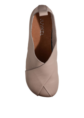 Жіночі балетки Juvkel | бежеві однотонні без декору натуральна шкіра (292849985)