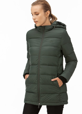 Зеленая зимняя куртка Lacoste