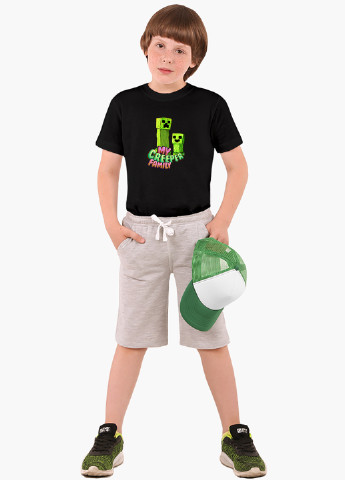 Черная демисезонная футболка детская майнкрафт (minecraft)(9224-1176) MobiPrint