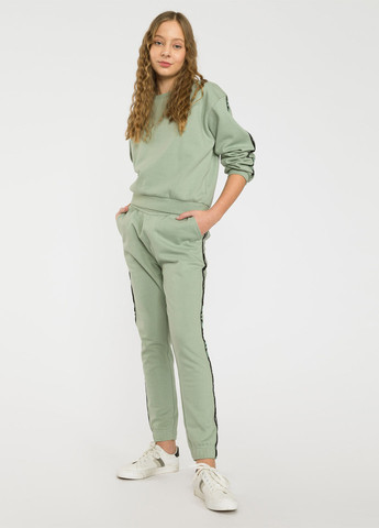 Reporter Young свитшот однотонный светло-зеленый кэжуал хлопок