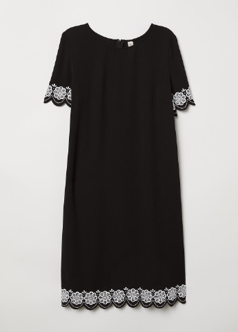Чорна кежуал сукня H&M з орнаментом