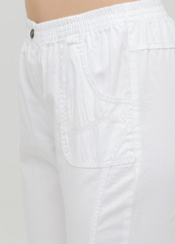 Белые кэжуал летние укороченные, зауженные брюки Long Island