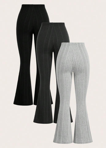 Комбинированные кэжуал демисезонные клеш брюки SHEIN