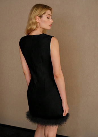 Черное коктейльное платье а-силуэт SHEIN однотонное