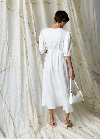 Білий кежуал довга сукня на запах "ніжність" ZF inspire