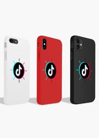 Чохол силіконовий Apple Iphone 8 ТікТок (TikTok) Білий (6151-1388) MobiPrint (219485814)