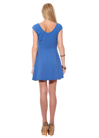 Синя кежуал плаття, сукня з коротким рукавом Pink Woman