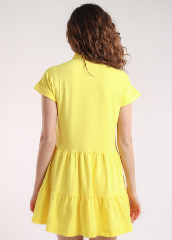 Желтое кэжуал платье поло, а-силуэт BBL однотонное