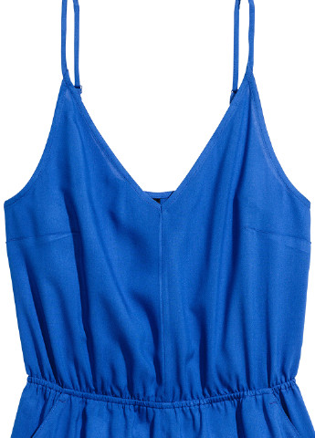 Комбинезон H&M комбинезон-шорты однотонный синий кэжуал