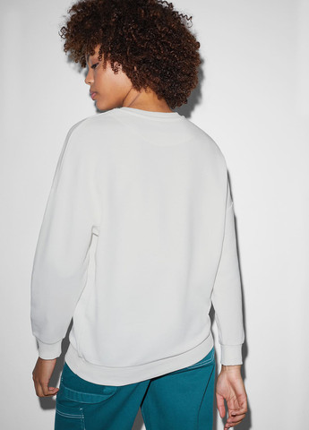 Білий світшот C&A малюнок без декору (293941215)