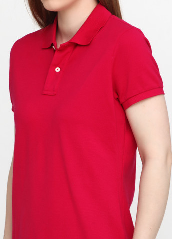 Малиновая женская футболка-поло Ralph Lauren однотонная