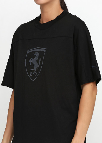 Черная всесезон футболка Puma Ferrari Wmn Big Shield Tee