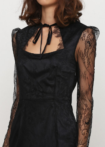 Черное коктейльное платье с открытой спиной Gepur