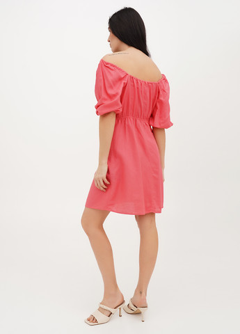 Розовое кэжуал платье а-силуэт H&M однотонное