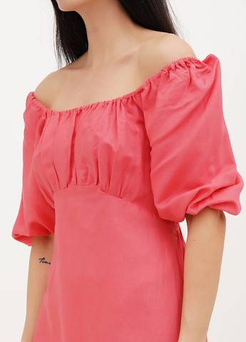 Розовое кэжуал платье а-силуэт H&M однотонное