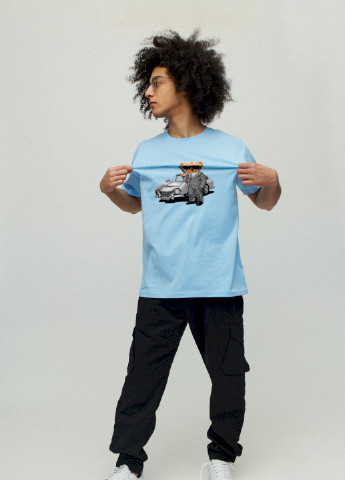 Блакитна футболка чоловіча YAPPI