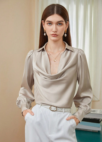 Кремовая блуза SHEIN