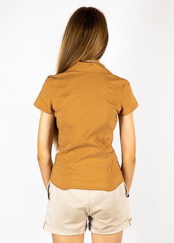 Светло-коричневая кэжуал рубашка однотонная Time of Style