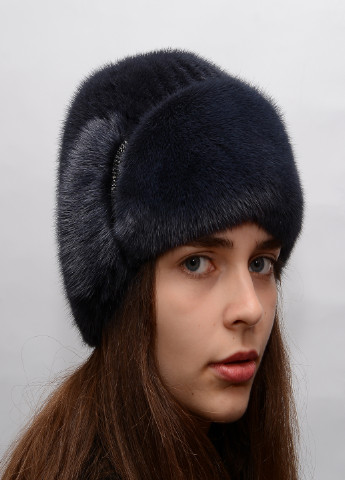 Зимова жіноча норкова шапка з в'язаного хутра Меховой Стиль лобик (199429274)