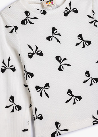 Черно-белый демисезонный кэжуал лонгслив KOTON с рисунком