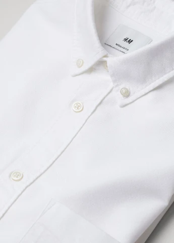 Белая рубашка однотонная H&M