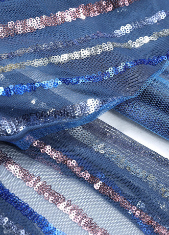 Синя вечірня сукня з відкритими плечима SHEIN однотонна