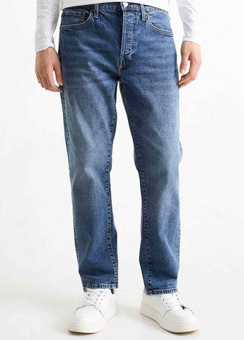 Синие демисезонные зауженные джинсы C&A