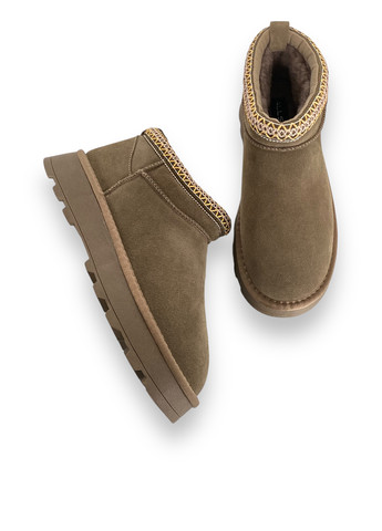 Зимние ботинки ALLSY с вышивкой из натуральной замши