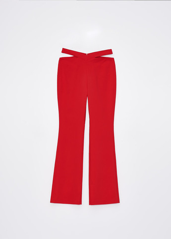 Красные кэжуал демисезонные клеш брюки Mohito