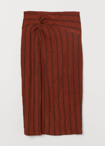 Терракотовая кэжуал в полоску юбка H&M
