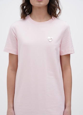 Светло-розовое кэжуал платье платье-футболка Love Moschino однотонное