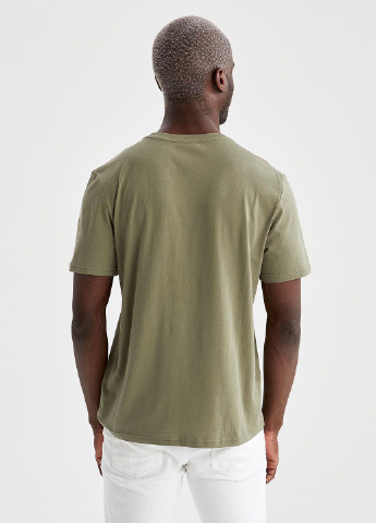 Хаки (оливковая) летняя футболка DeFacto