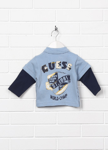 Голубой детская футболка-поло для мальчика Guess