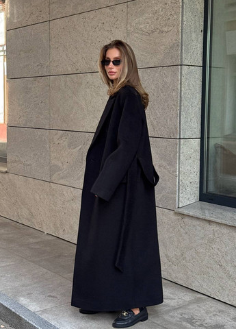 Чорне демісезонне Пальто двобортне No Brand