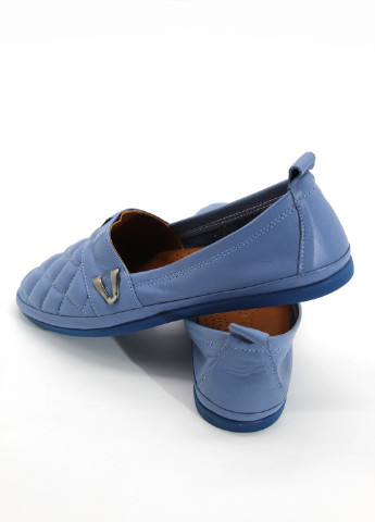 Темно-голубые мокасины Luciano Bellini с вышивкой, с пряжкой